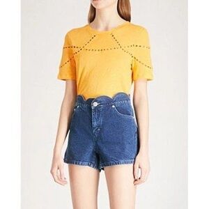 NWOT Maje Cutout Linen Top | Chic Cropped Summer Designer Blouse